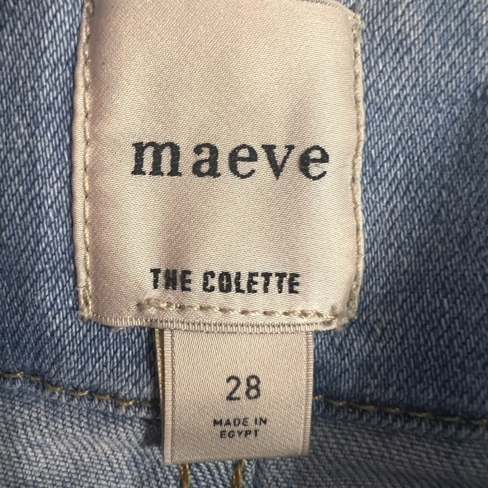 Maeve Curvy Colette Crop-Wide Leg Jeans medium denim very stretchy & soft Sz 28 - Picture 5 of 5